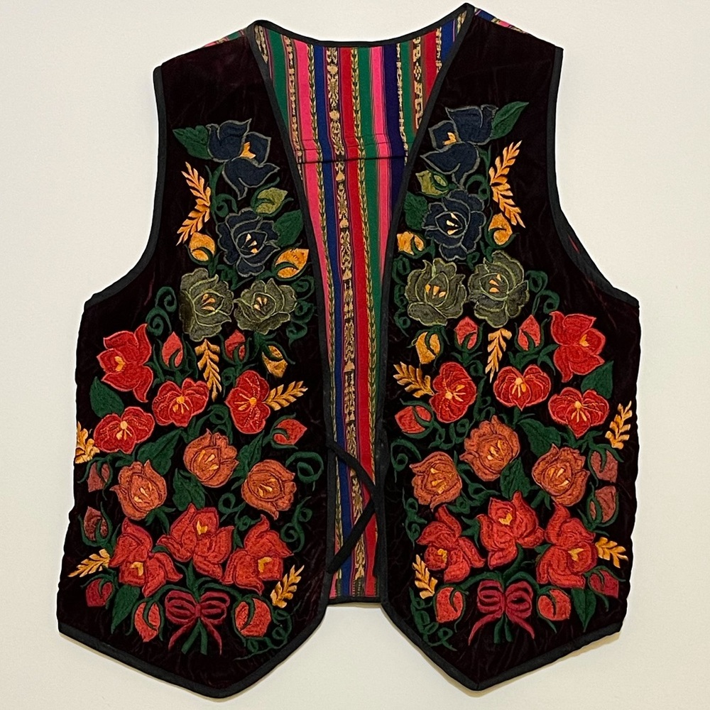 Vintage velvet vest women’s small
